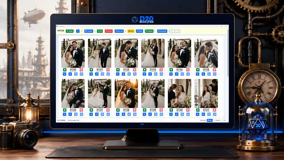 Software D20 per selezione, vendita e stampa immediata delle foto durante un evento