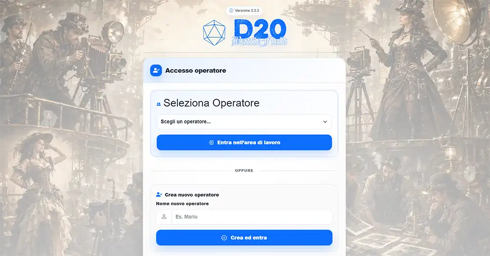 login D20 App per fotografi d20 app per la vendita delle foto